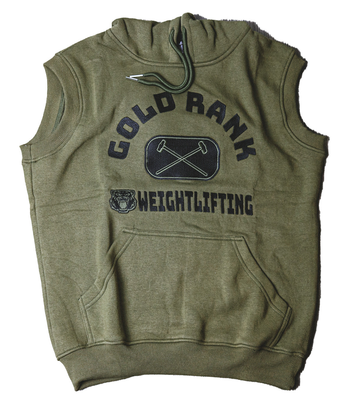 FLEX - Sleeveless Hoodie - Olive