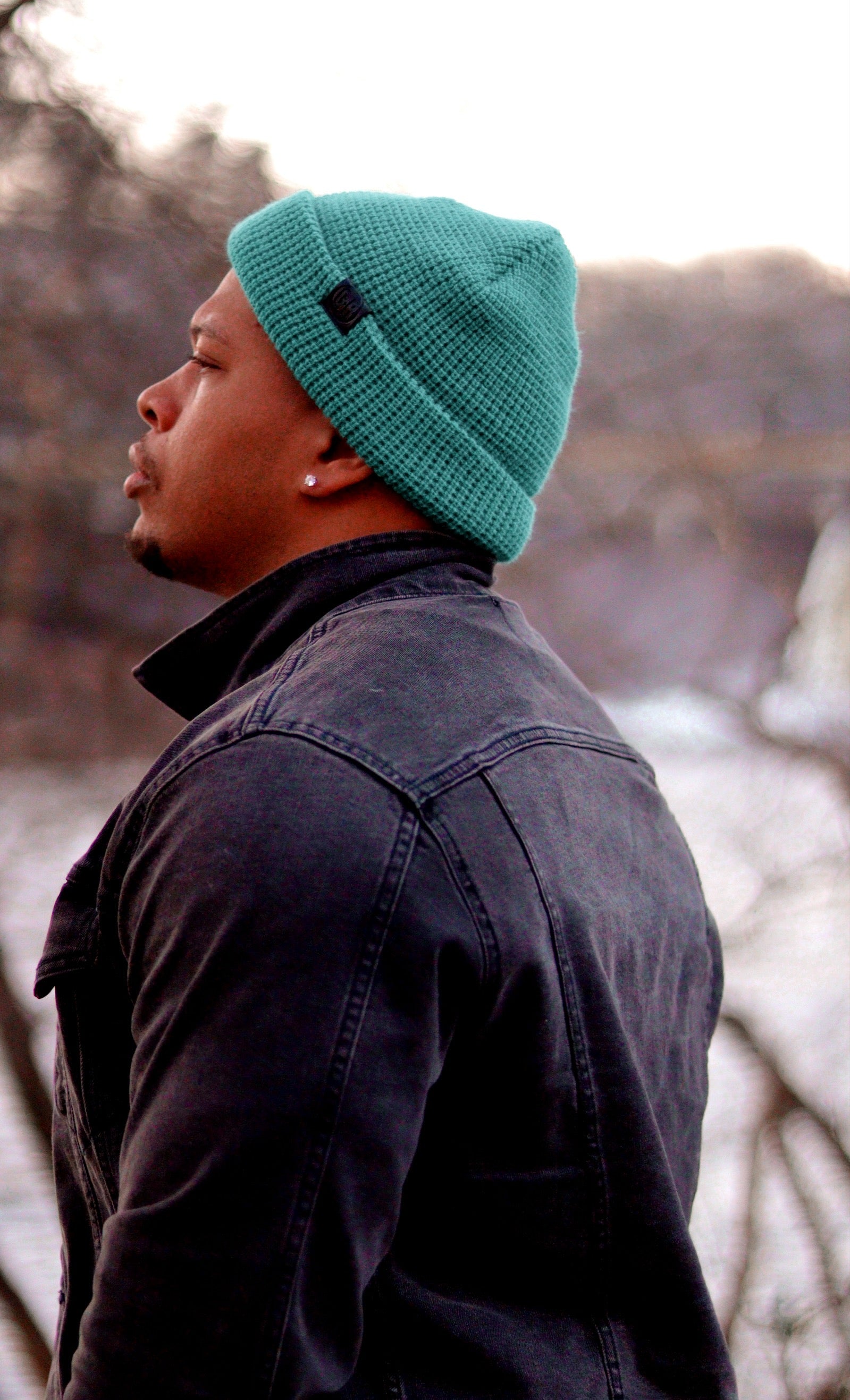 Waffle Knit Beanie - TEAL